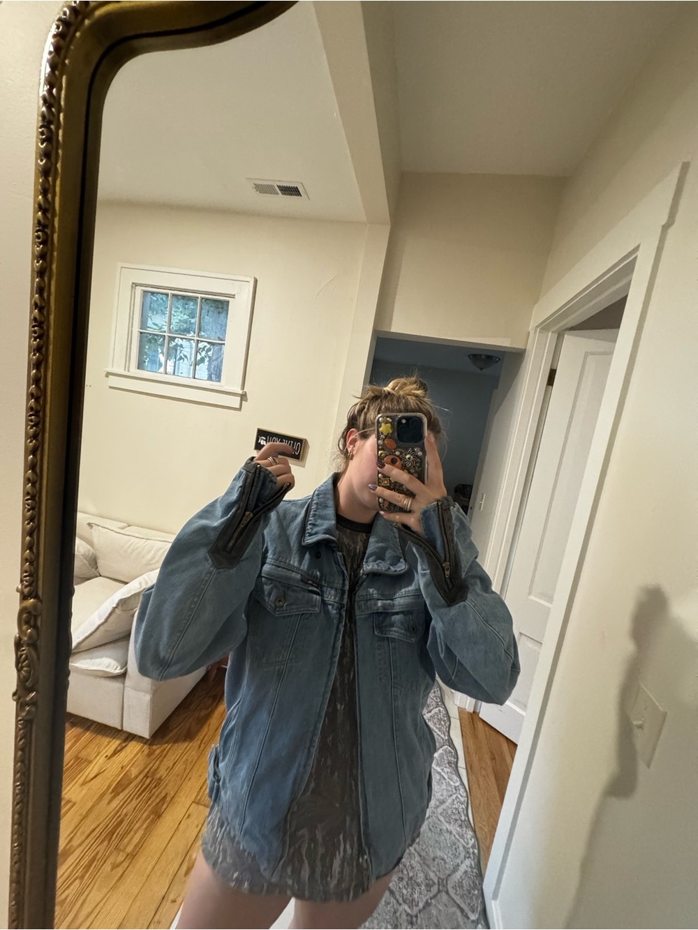 Denim Motorcycle Jacket with removable slip